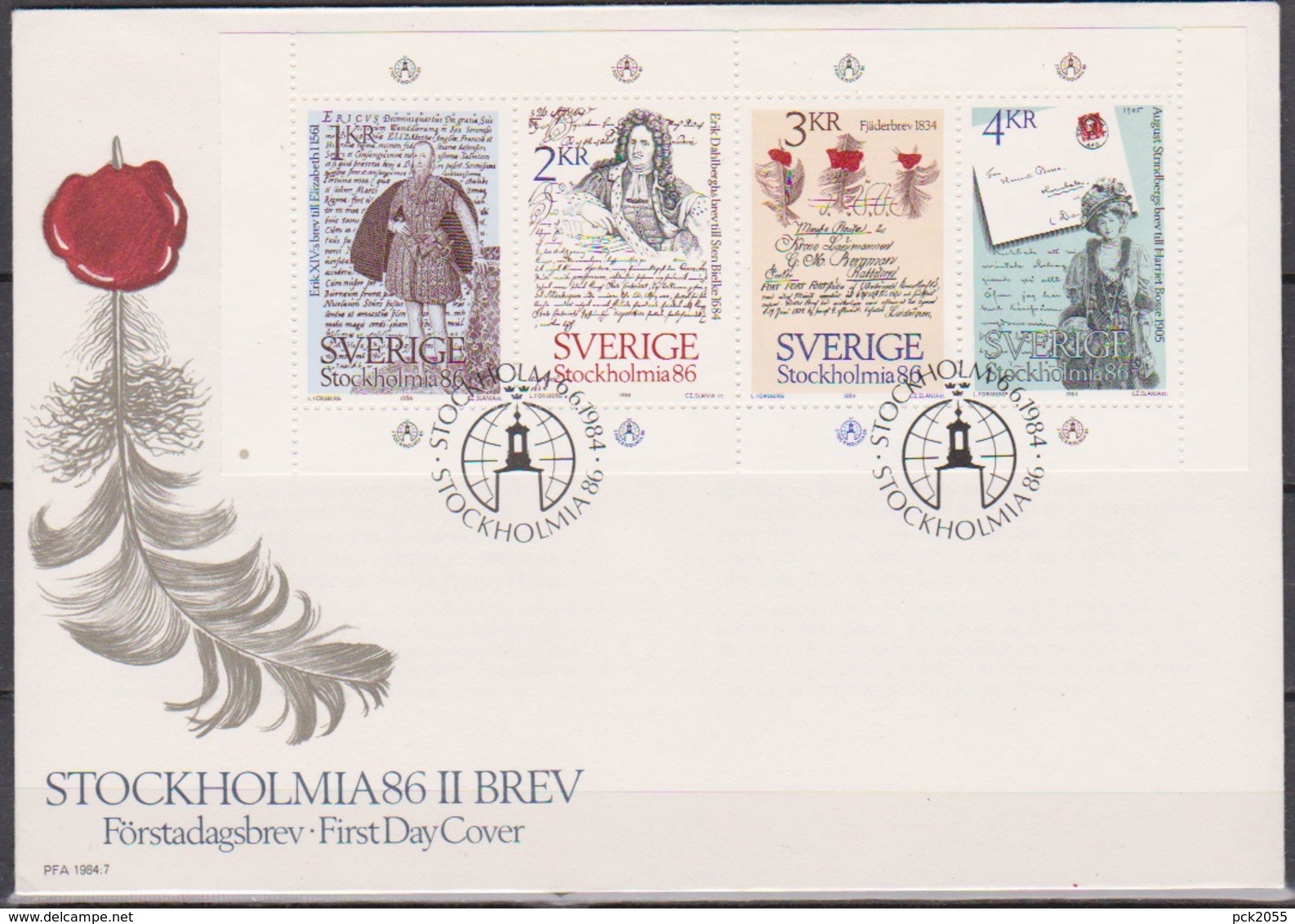 Schweden FDC 1984 Mi-Nr.1288 - 1291 STOCKHOLMIA 86 ( D 6679) Günstige Versandkosten - FDC