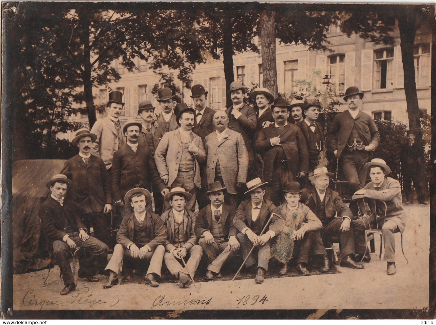 ** PHOTOGRAPHIE ** Cirque PLEGE - La Troupe Photographiée à AMIENS 1896  (archives D'Origine Famille Piege ) - Anciennes (Av. 1900)