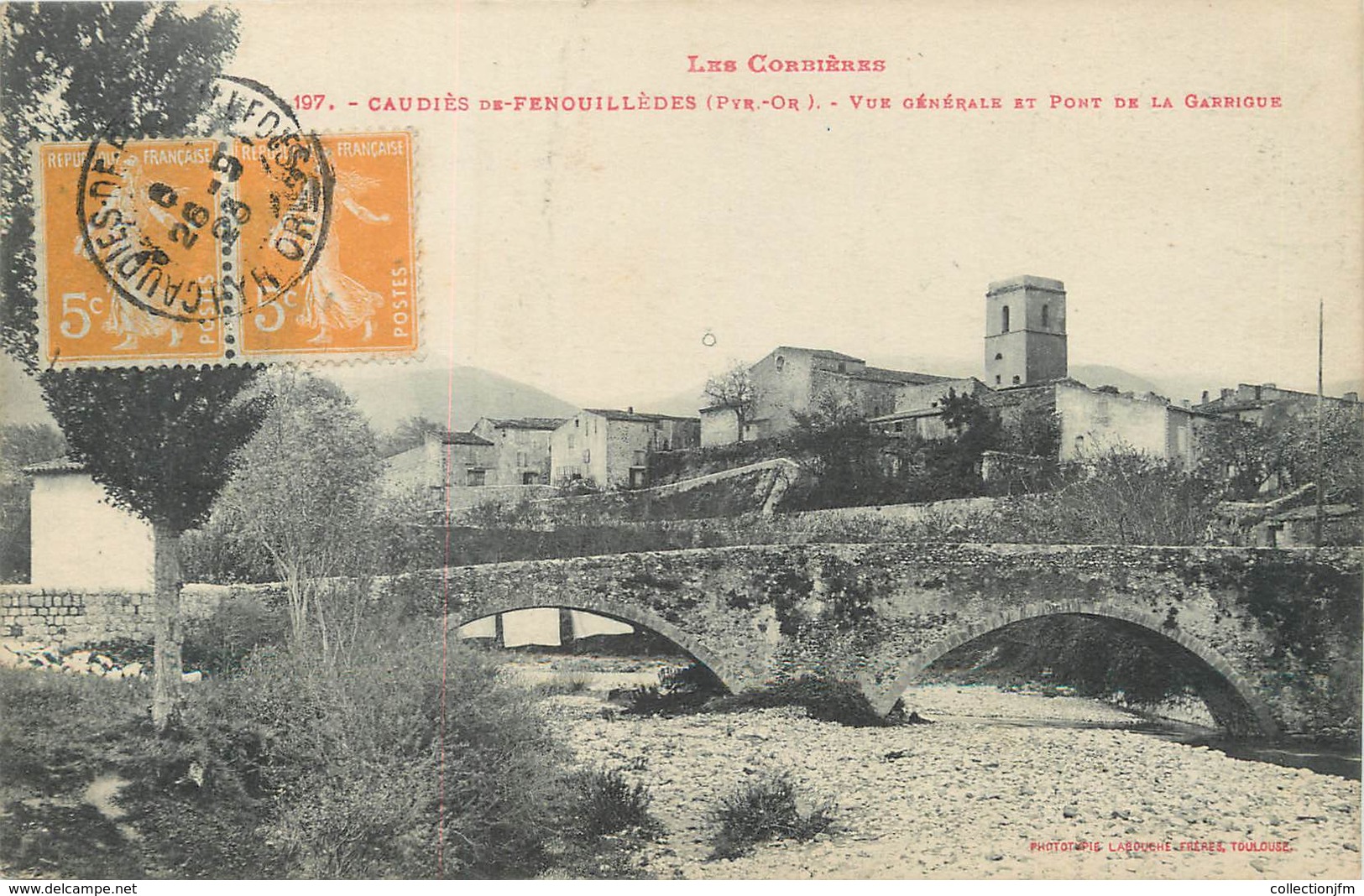 / CPA FRANCE 66 "Caudiès De Fenouillèdes, Vue Générale Et Pont De La Garrigue" - Autres & Non Classés