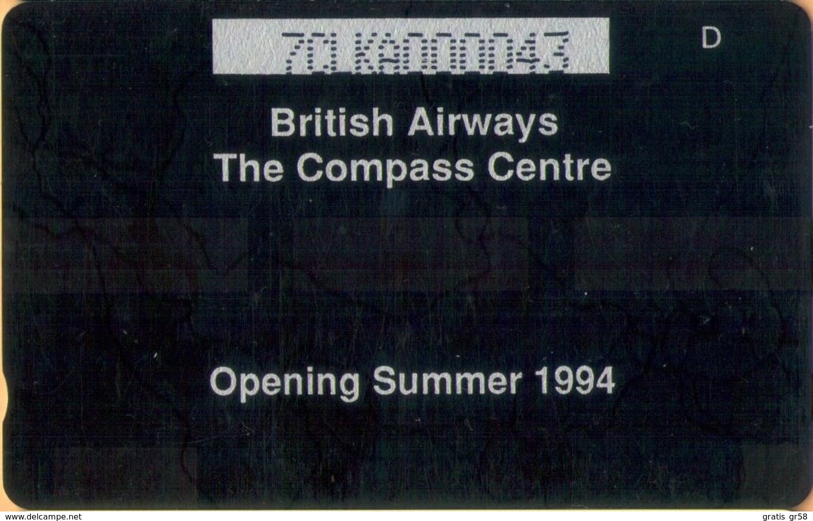 United Kingdom - GPT, 7CLKA, British Airways Compass Centre, Airlines, 20+1 U, 10,000ex, Used - [ 5] Eurostar, Cardlink & Railcall