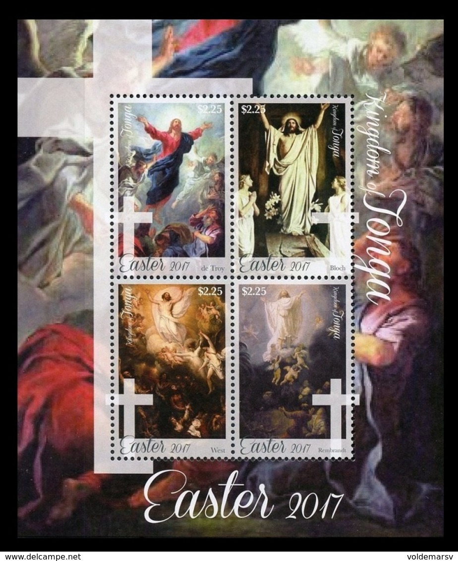 Tonga 2017 Mih. 2134/37 (Bl.108) Easter. Classical Painting MNH ** - Tonga (1970-...)