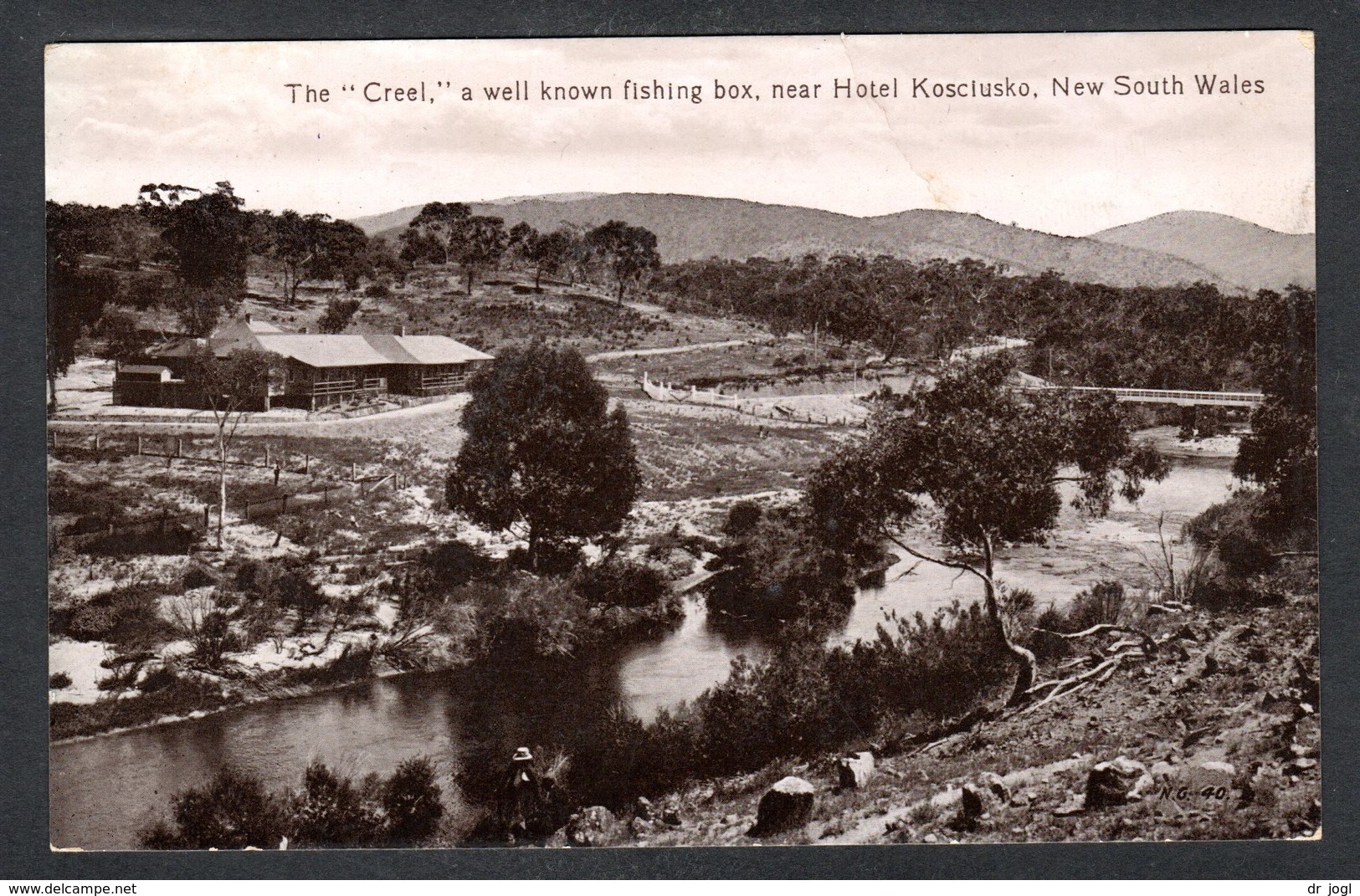 AS953) The "Creel" Fishing Box Near Hotel Kosciusko - Valentine & Sons - Autres & Non Classés