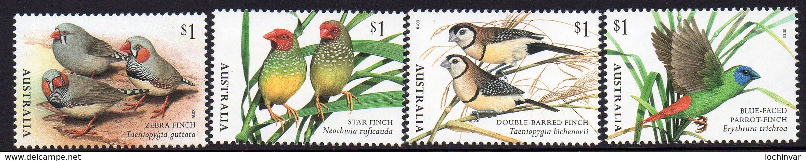 AUSTRALIA, 2018 FINCHES 4 MNH - Mint Stamps