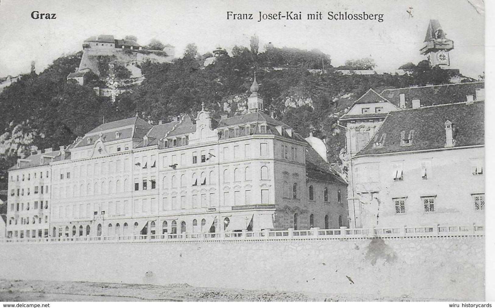 AK 0110  Graz - Franz Josef-Kai Mit Schlossberg Um 1907 - Graz