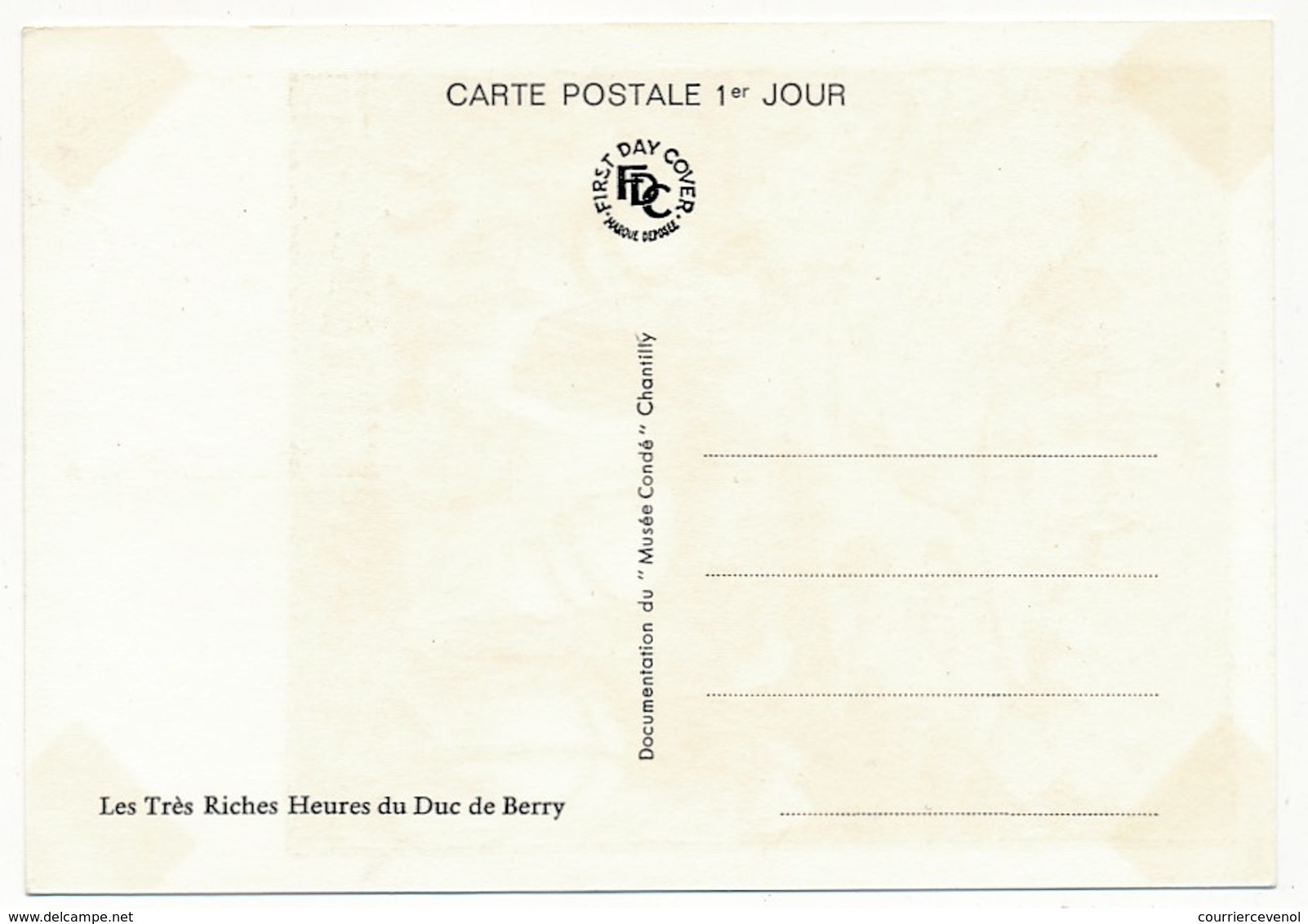 FRANCE => Carte Maximum - 1,00 Les Très Riches Heures Du Duc De Berry - 60 CHANTILLY - 25 Sept 1965 - 1960-1969