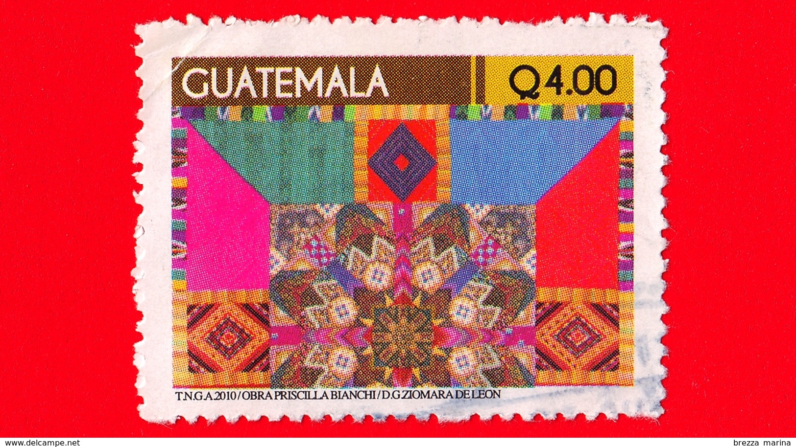 GUATEMALA - Usato - 2010 - Industria Tessile - Tessuti - Textiles Handicraft - Q 4.00 - Guatemala