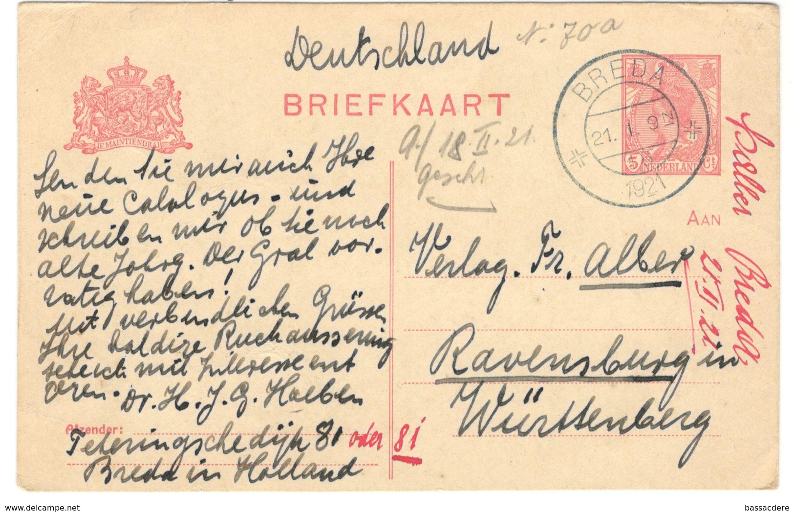 11587 - Pour L'Allemagne - Postal Stationery