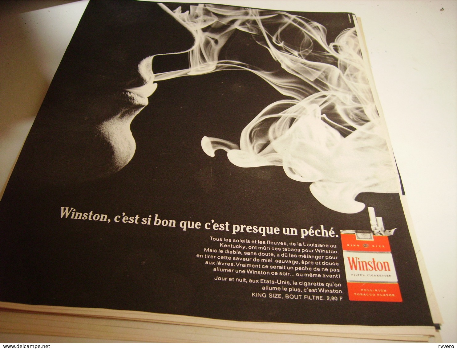 ANCIENNE PUBLICITE CIGARETTE WINSTON 1968 - Autres & Non Classés