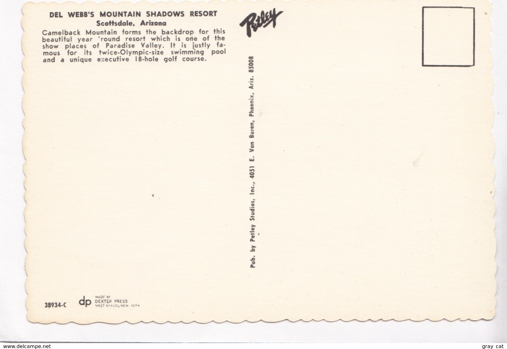 Del Webb's Mountain Shadows Resort, Scottsdale, Arizona, Unused Postcard [22559] - Scottsdale