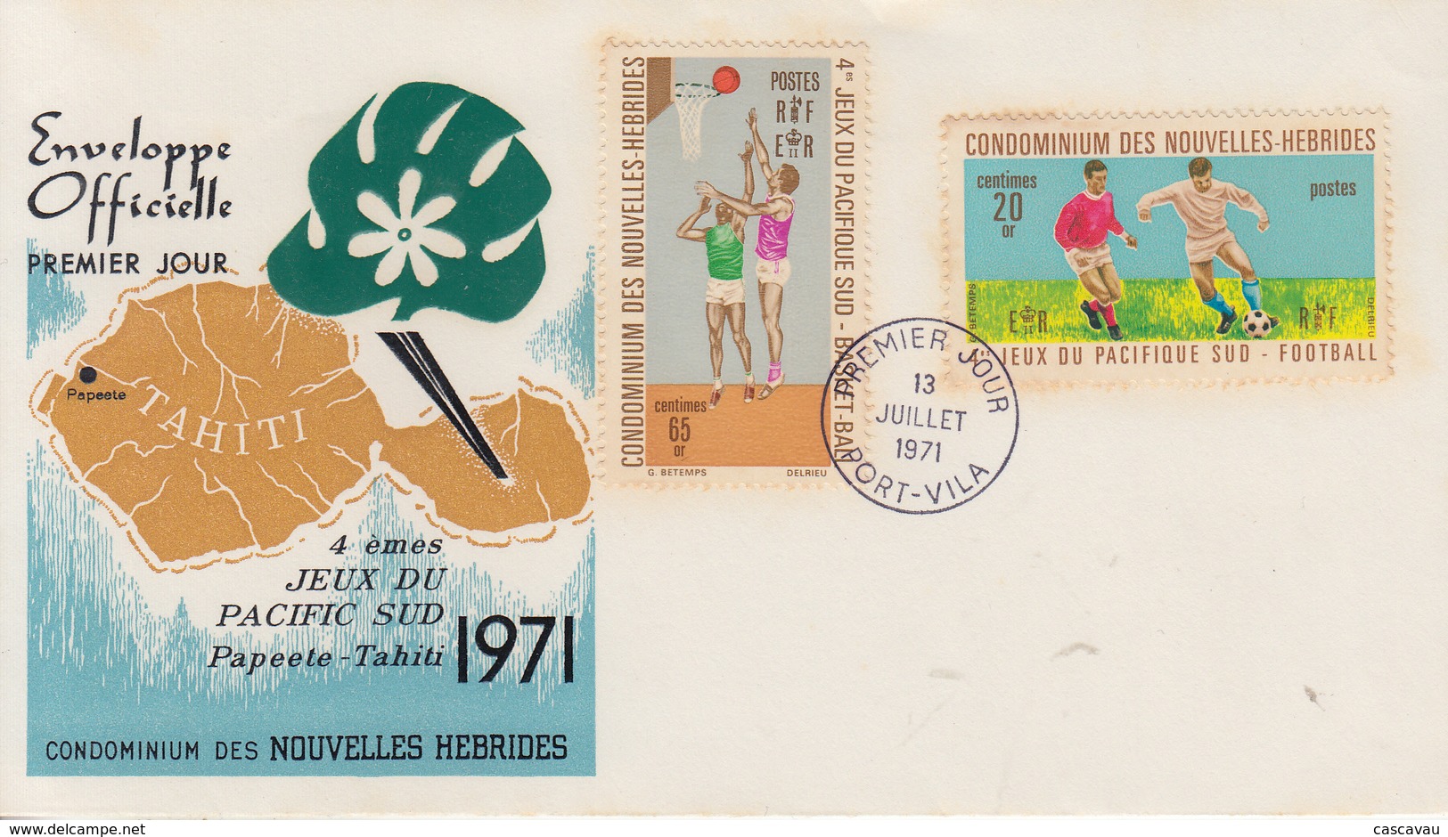 Enveloppe  FDC  1er Jour   NOUVELLES  HEBRIDES   IVéme  Jeux  Du  Pacifique  Sud   1971 - FDC