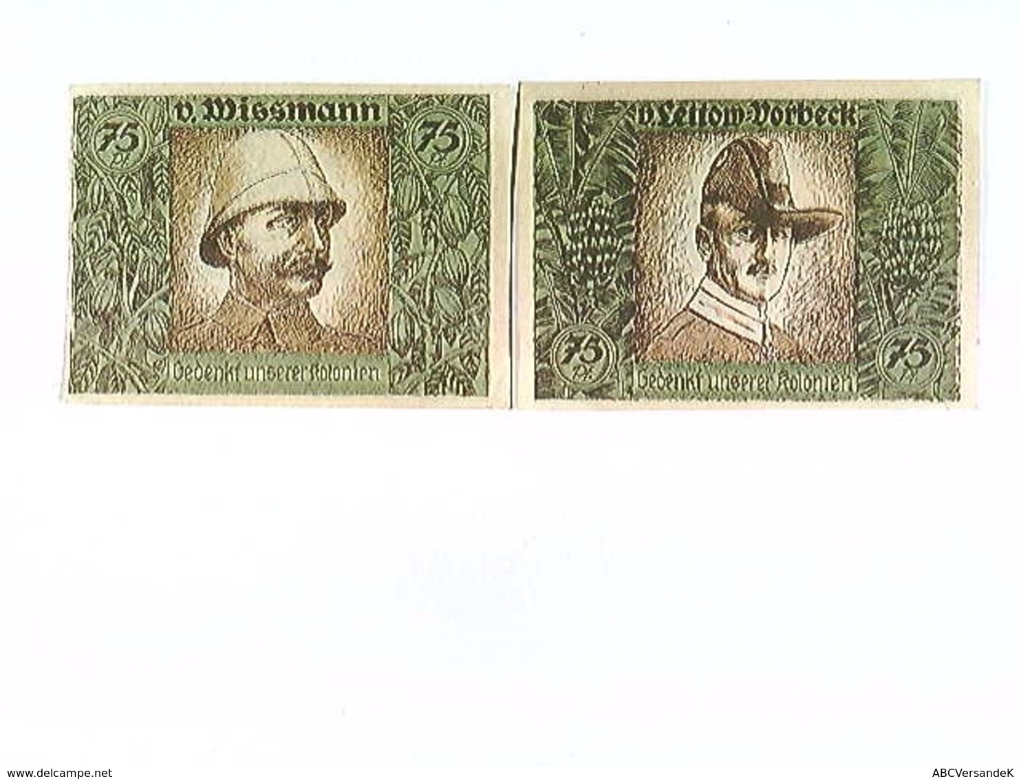 Notgeld Deutsch-Hanseatischer Kolonialgedenktag, 5x 75 Pfennige, Berlin, Konvolut, 1921 - Autres & Non Classés