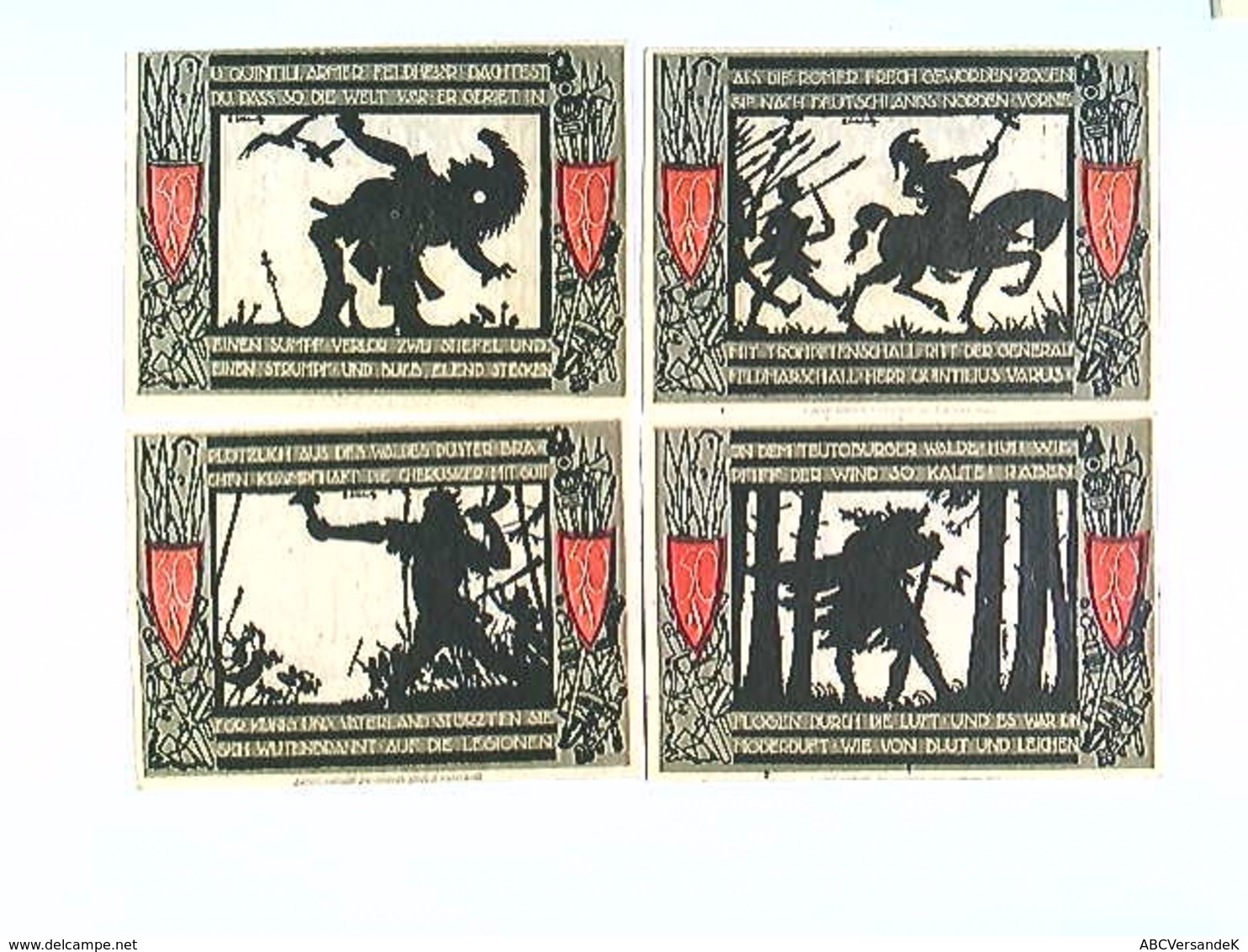 Notgeld Stadt Detmold, 10x 50 Pfennige, Verschiedene Motive, Konvolut, 1922 - Autres & Non Classés