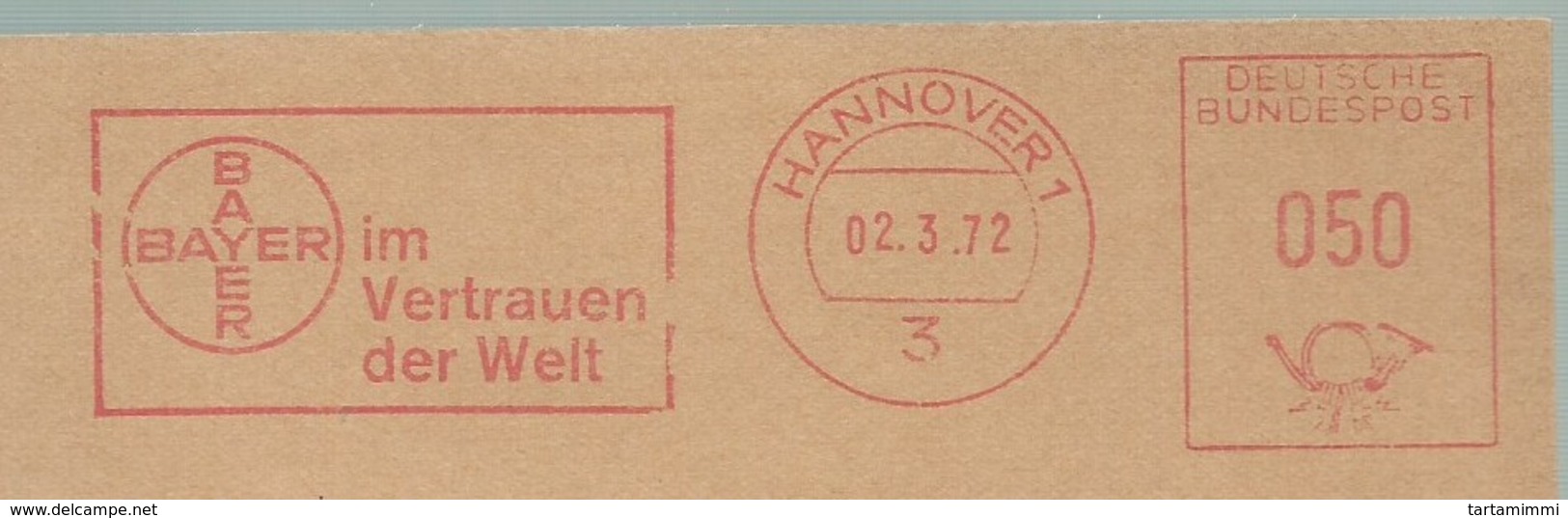 EMA FREISTEMPEL METER AFFRANCATURA MECCANICA - Bayer Germany Hannover 1972[] - Médecine