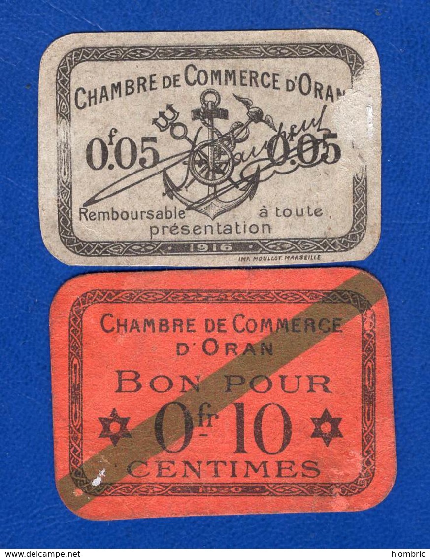 Algérie 2 Billets Oran 10centimes - Algérie