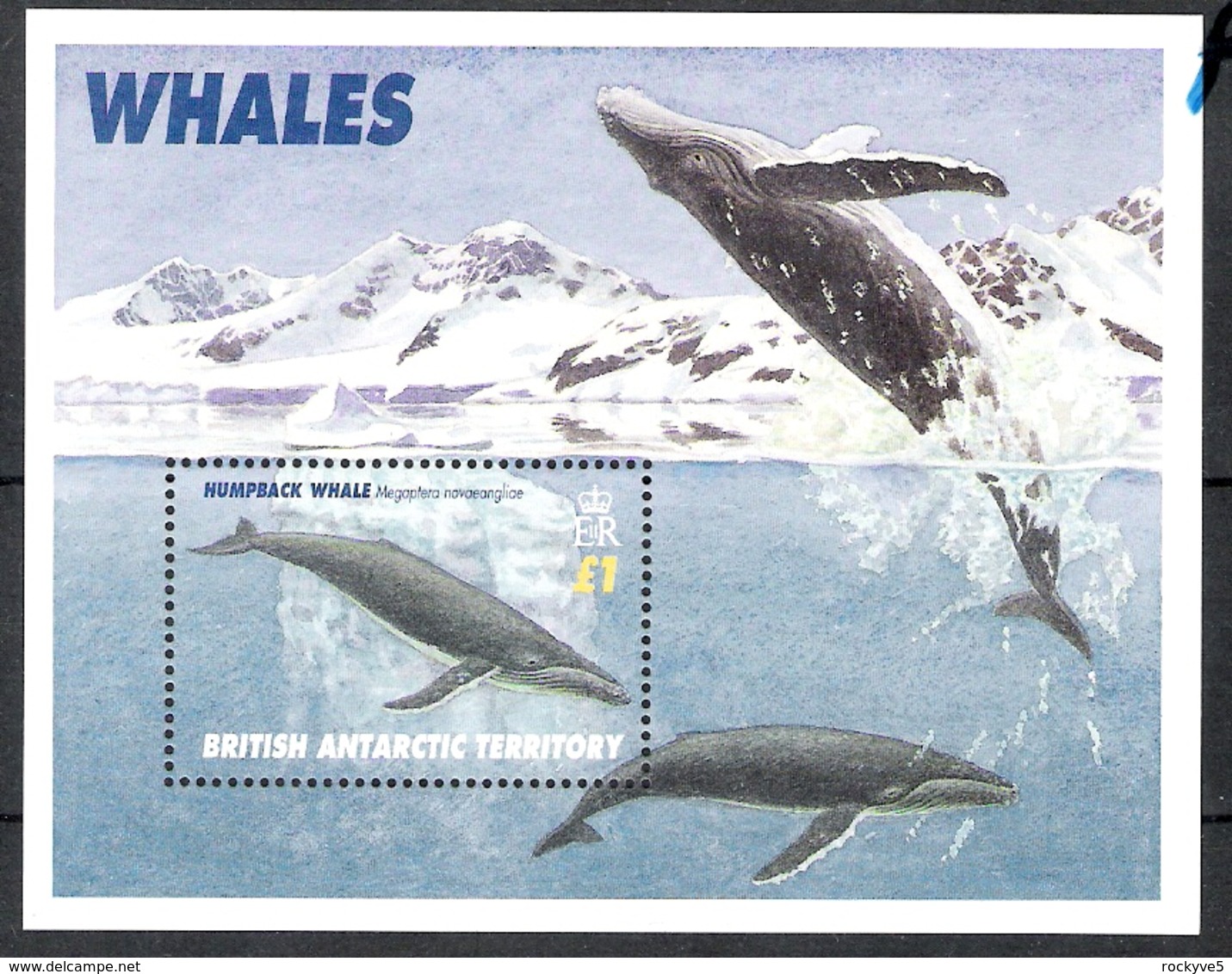 British Antarctic Territory 1996 WWF Blue Whale MS MNH CV £4.00 - Unused Stamps