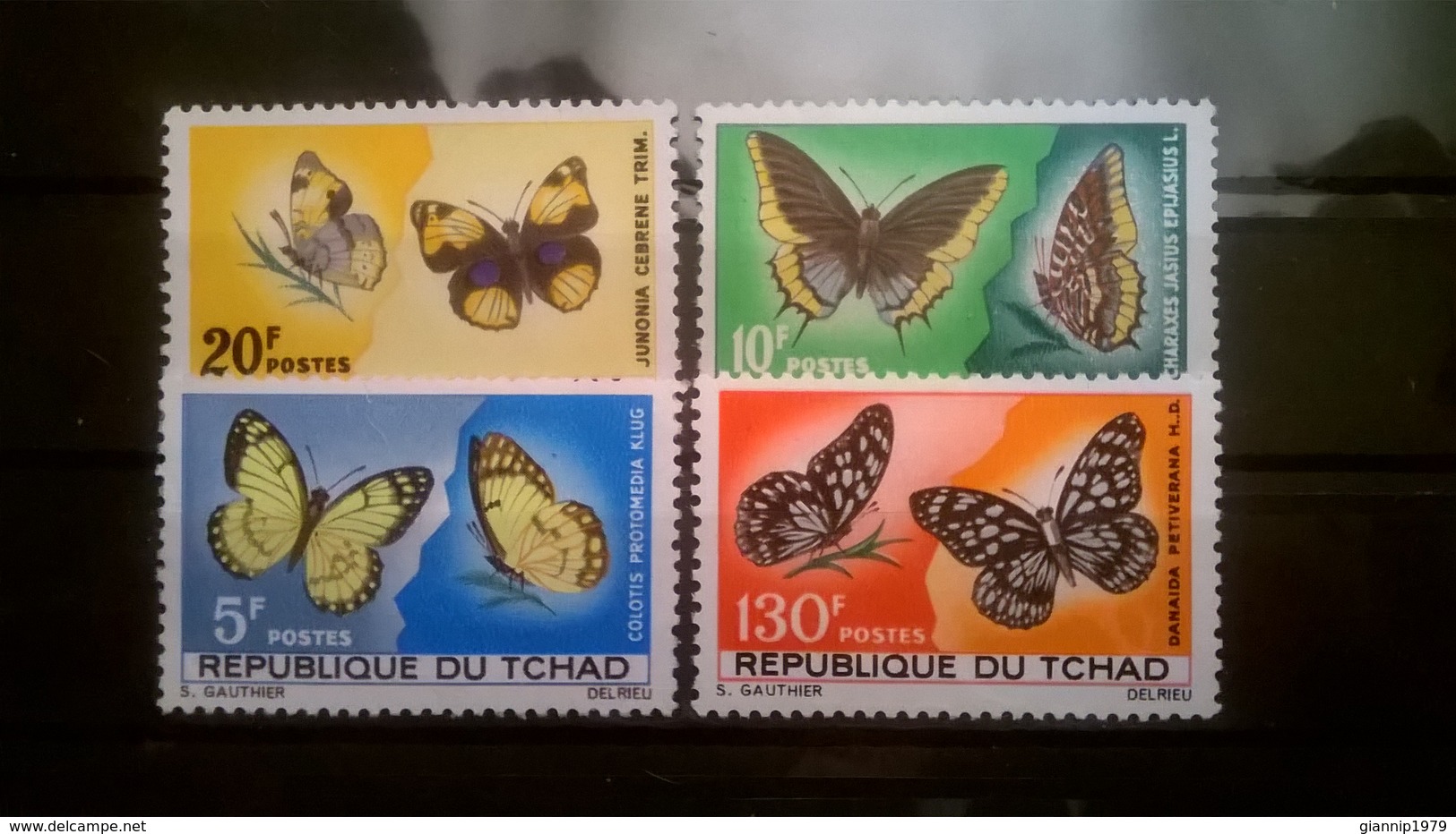 FRANCOBOLLI STAMPS CIAD TCHAD 1967 MNH** NUOVI SERIE COMPLETA BUTTERFLIES FARFALLE - Ciad (1960-...)