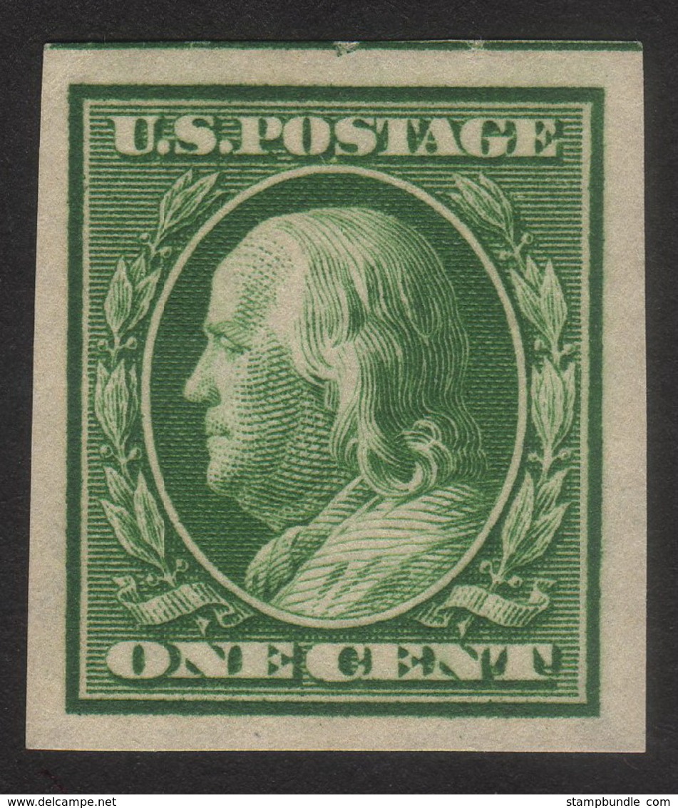 1911 US, 1c Stamp, MH, Benjamin Franklin, Sc 383, VF / XF - Unused Stamps