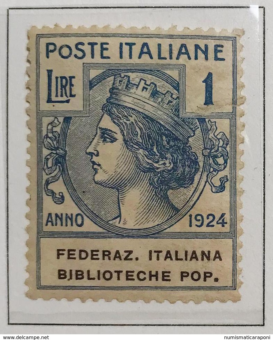 Enti Parastatali 1924 50 Cent Cassa Nazionale Assic. Inf. Lavoro Nuovo ** + 1 Lira Fed. Biblioteche Pop    COD FRA.1159 - Pubblicitari