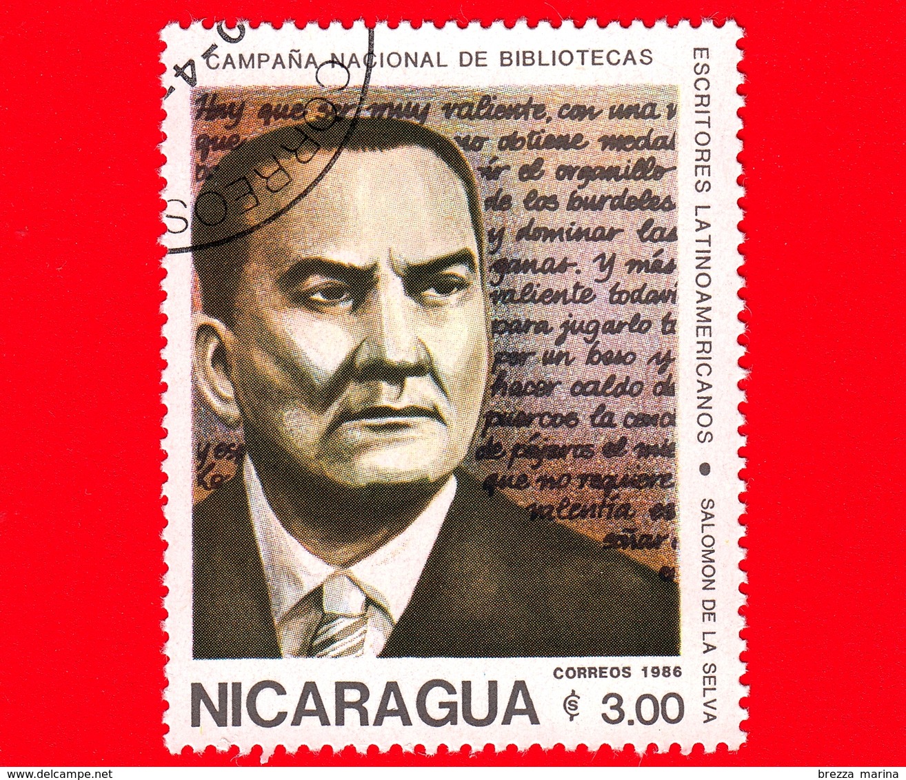 NICARAGUA  - Nuovo - 1986 - Scrittori Latino Americani - Writers - Biblioteca - Salomon De La Selva - 3 - Nicaragua