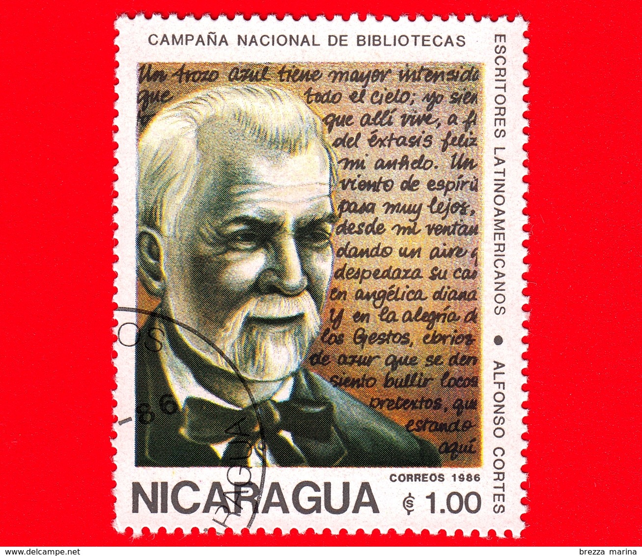 NICARAGUA  - Nuovo - 1986 - Scittori Latino Americani - Writers - Biblioteca - Alfonso Cortes - 1 - Nicaragua