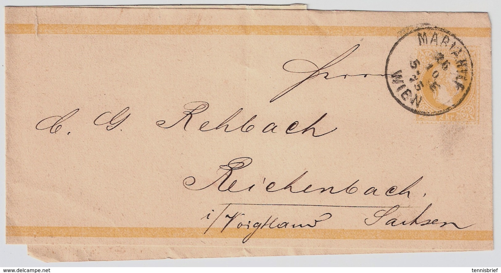 2 Kr. Streifband 1877, ANK € 60.-   Klar Gest. , # A1643 - Streifbänder