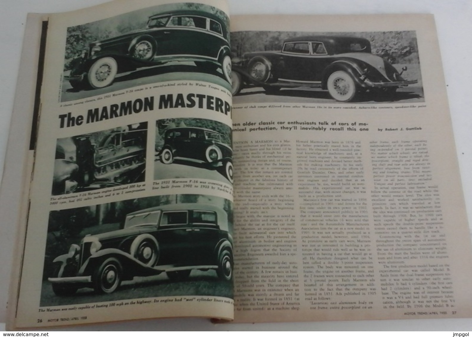 Revue Vintage Automobile Américaine Motor Trend Avril 1955 Marmon Masterpiece Voitures Du Future Cadillac De Soto Buick - Autres & Non Classés