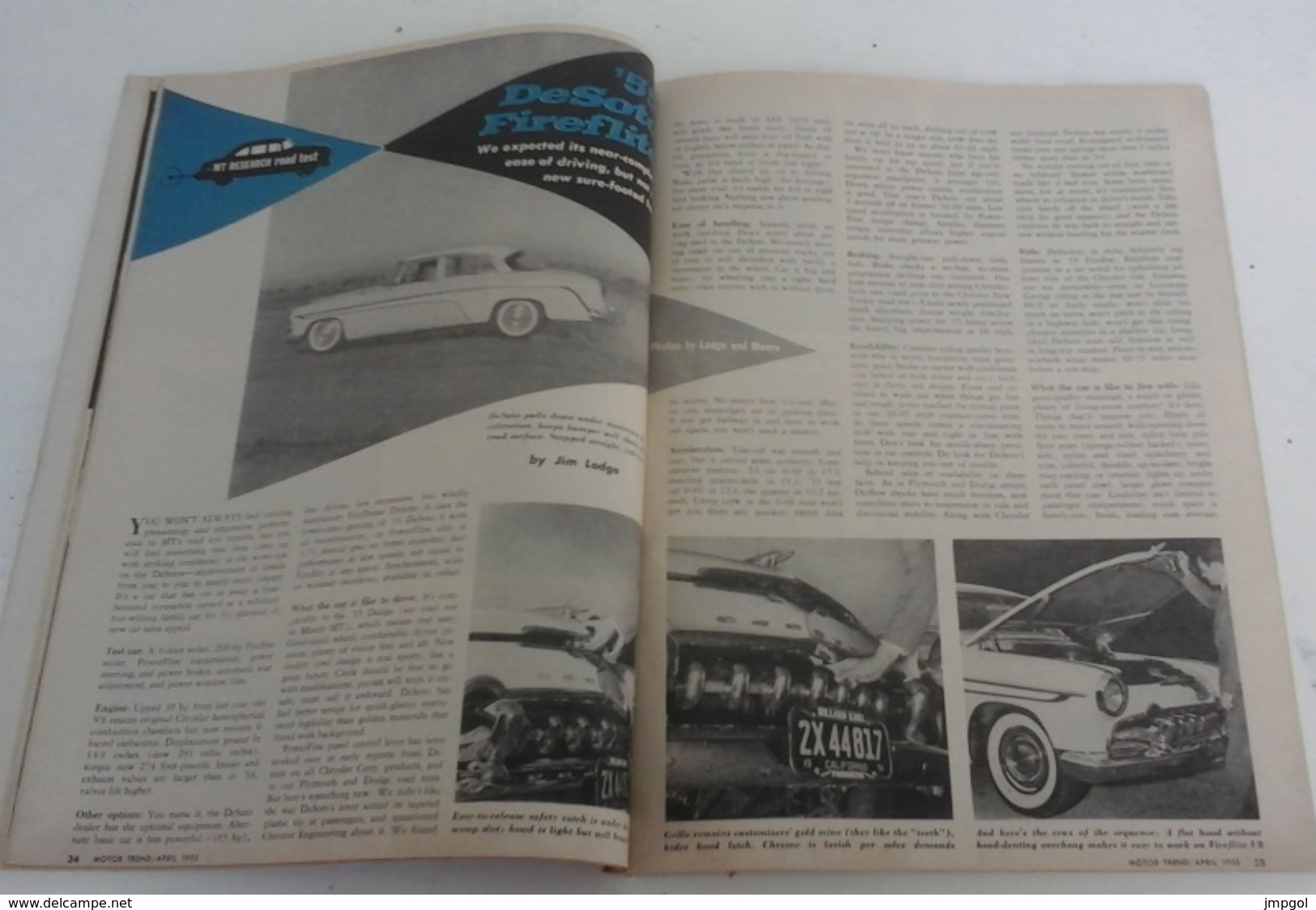 Revue Vintage Automobile Américaine Motor Trend Avril 1955 Marmon Masterpiece Voitures Du Future Cadillac De Soto Buick - Altri & Non Classificati