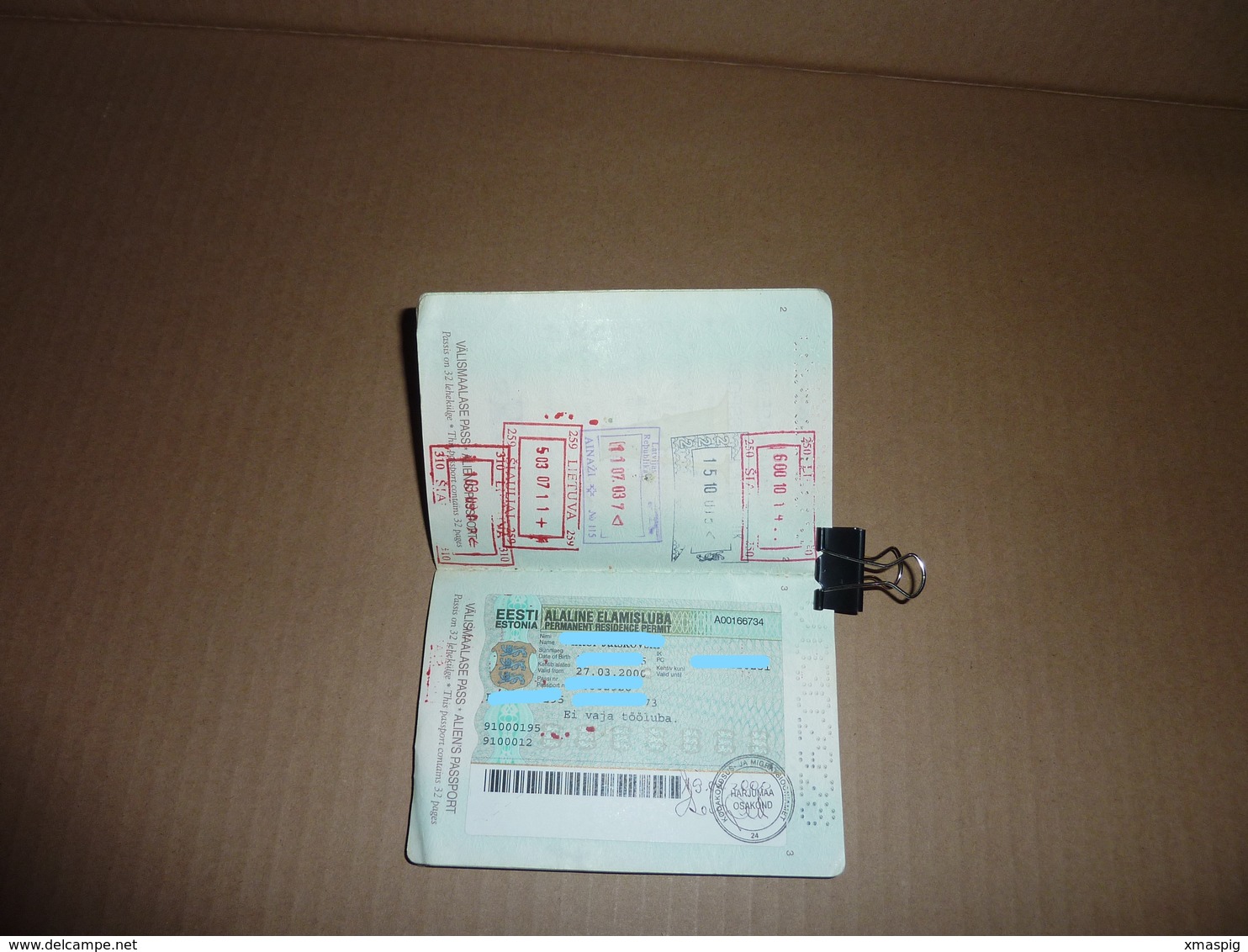 Alien Passport Fremdenpass Passeport étranger Estonia 2000 - Documenti Storici
