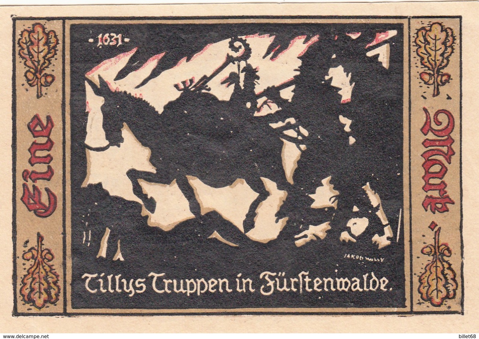 Billet Allemand - 1 Mark  - Fürstenwalde An Der Spree 1921 - Lokale Ausgaben
