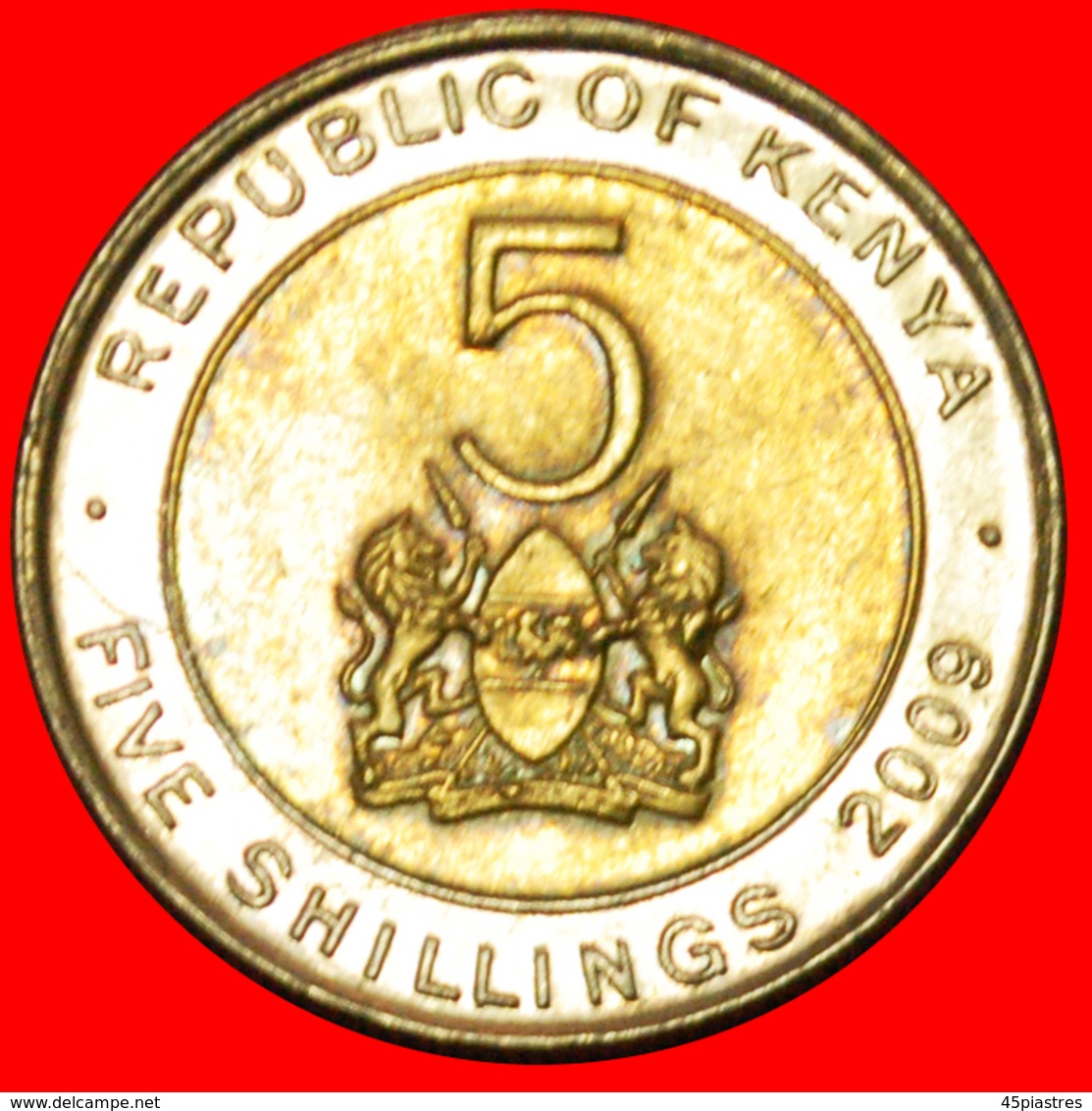 # COCK (2005-2009): KENYA ★ 5 SHILLINGS 2009 MINT LUSTER! LOW START ★ NO RESERVE! Mzee Jomo Kenyatta (1964-1978) - Kenya