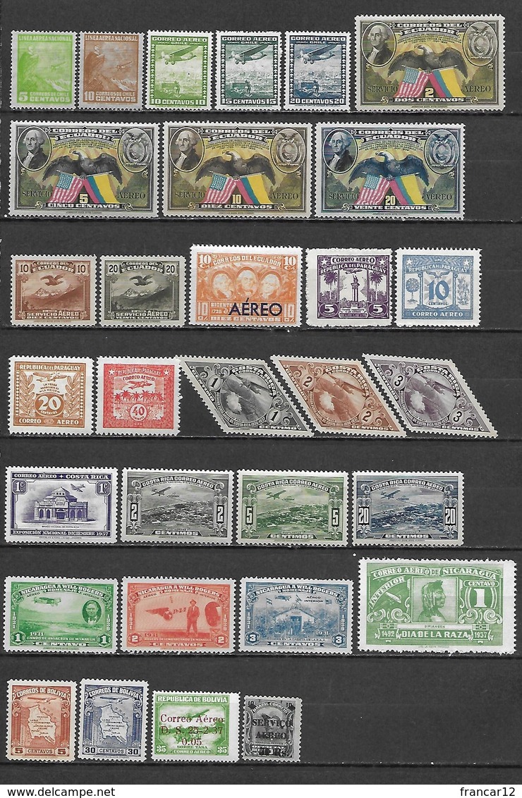 AMERIQUE DU SUD - Poste Aérienne Années 31  - 7 Pays - 30 Timbres **  - Cote YT : 15 Euros - Autres - Amérique