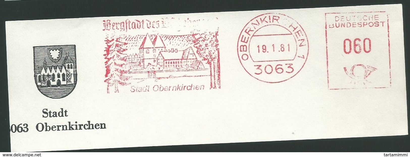 EMA AFS METER STAMP FREISTEMPEL - Germany Obernkirchen 1981 Traditional German Architecture Houses Buildings - Other & Unclassified