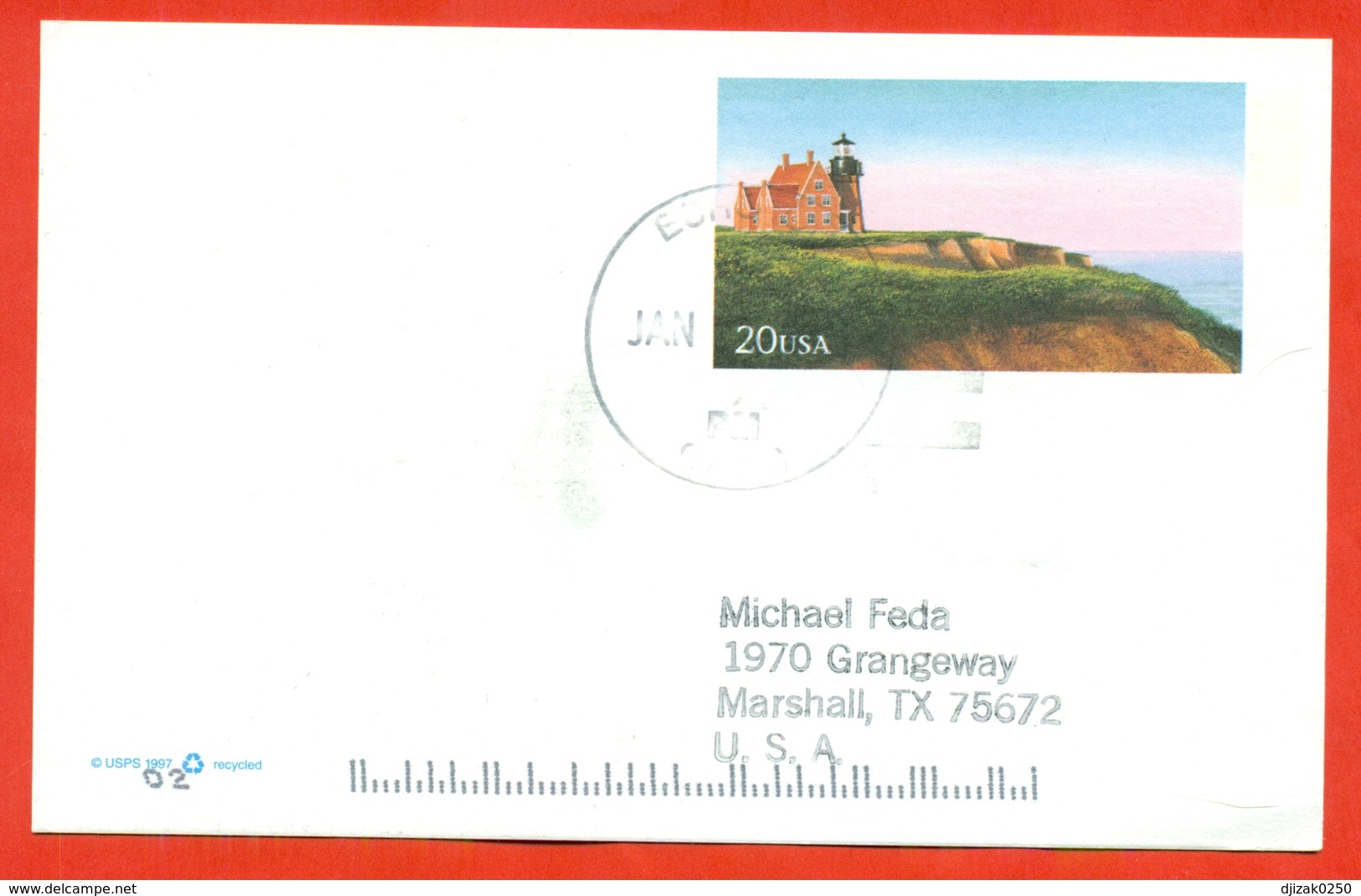 USA 1997.Post Card Passed Mail With The Original Stamp. - Lighthouses