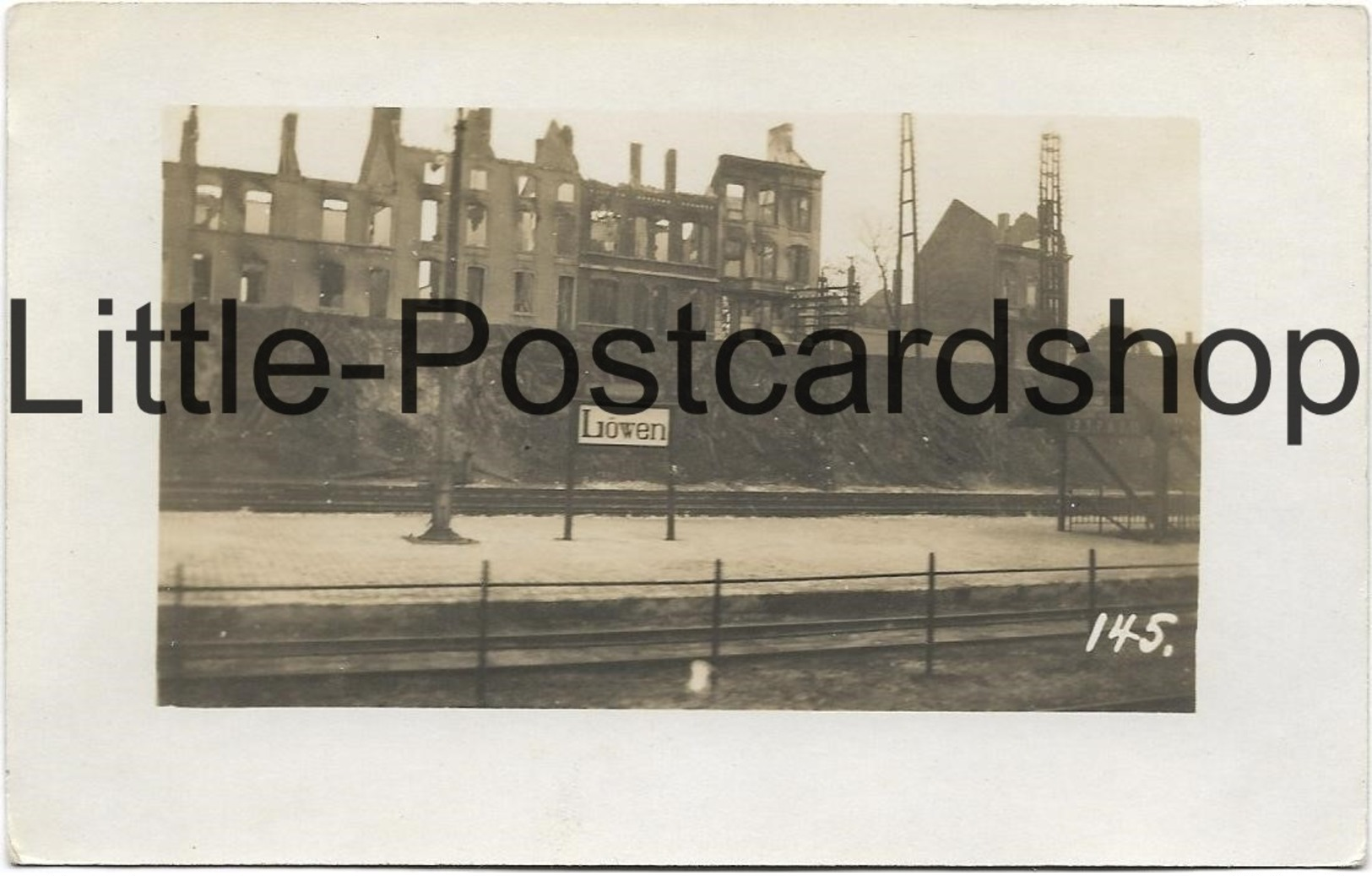 Foto AK Löwen Bahnhof Zerstörte Häuser Vom Bahnsteig Aus Gesehen Trümmer Louvain Leuven Flandern Ca. 1915 - Guerre 1914-18