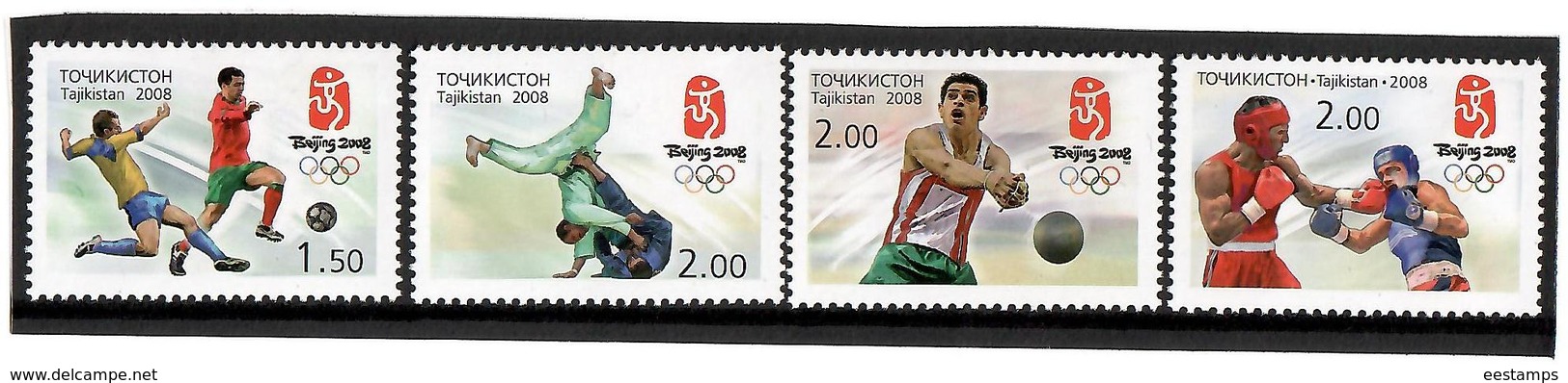 Tajikistan.2008 SOG Beijing 2008. 4v: 1.5, 2, 2, 2 Michel # 484-87 - Tadjikistan