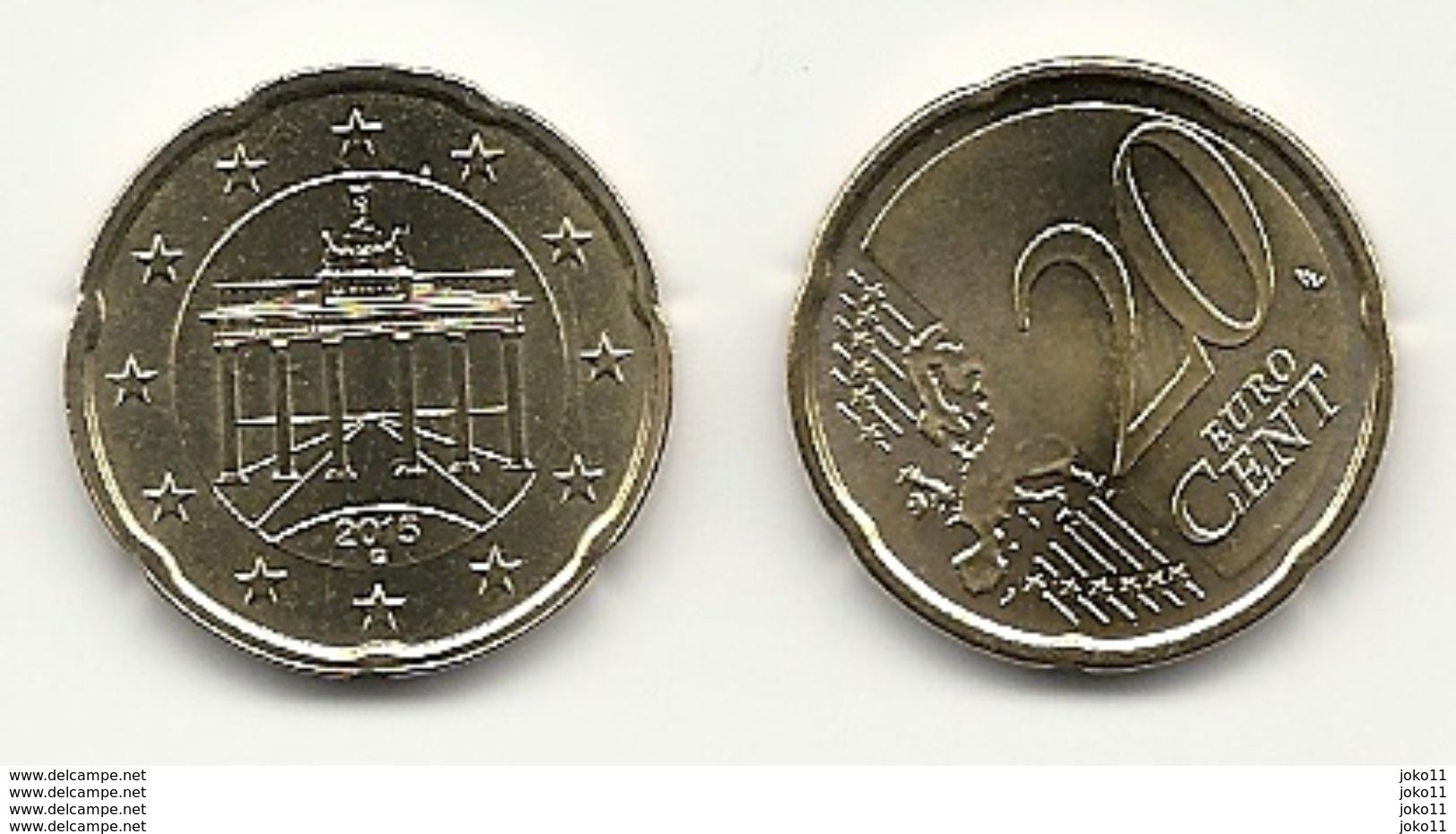 20 Cent, 2015, Prägestätte (G) Vz, Sehr Gut Erhaltene Umlaufmünze - Deutschland