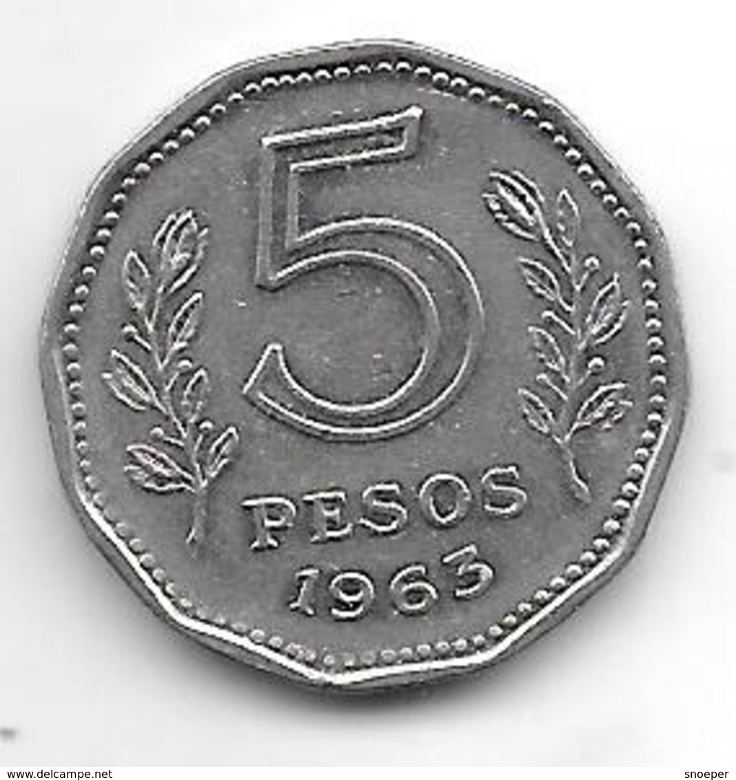 *argentina  5 Pesos  1963  Km 59  Xf+ - Argentine