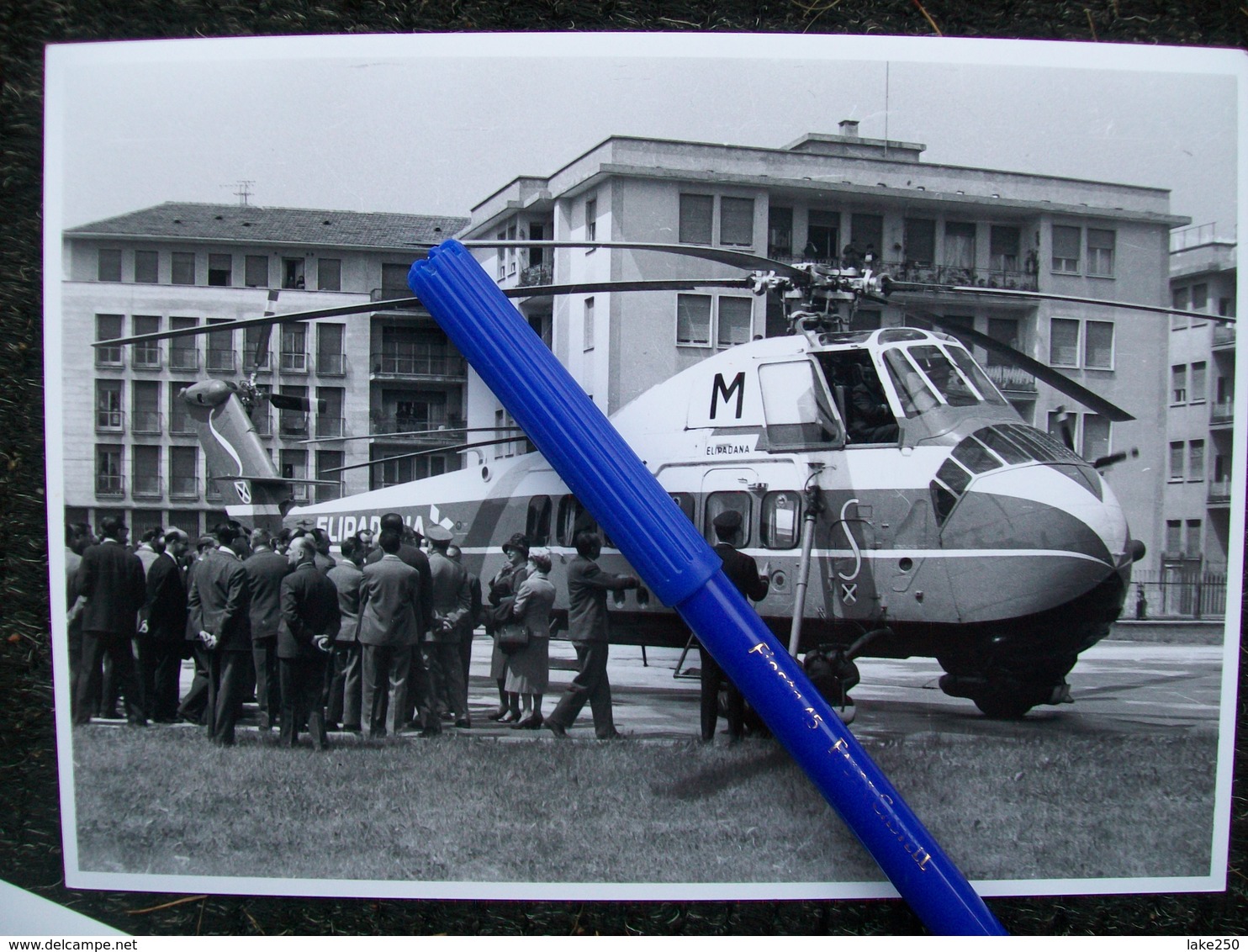 FOTOGRAFIA  ELICOTTERO SIKORSKY SABENA All'ELIPORTO Di Milano Per ELIPADANA 1959 - Aviation