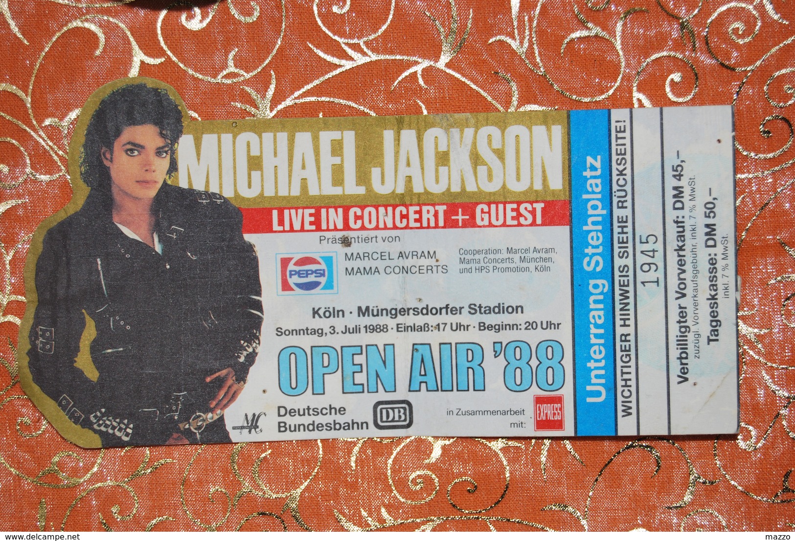 1493/ Michael JACKSON Place Live In Concert OPEN AIR 88 KöLN Müngersdorfer Stadion 3Juli 1988 - Autres & Non Classés