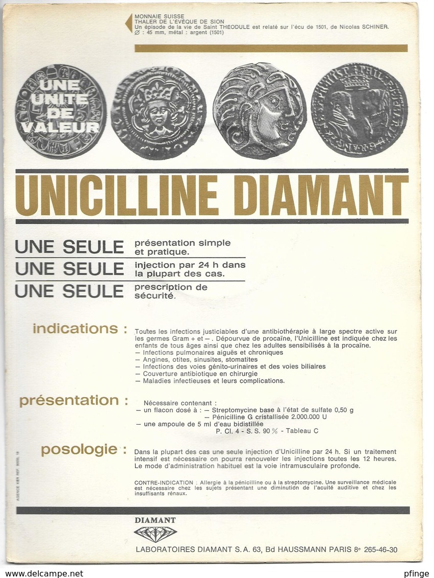 Thaler De L'évêque De Sion (1501)  - Publicité Médicale Unicilline Diamant - Fictifs & Spécimens