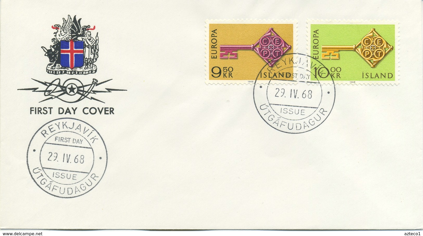 ISLANDA - FDC 1968  - EUROPA UNITA - CEPT - FDC