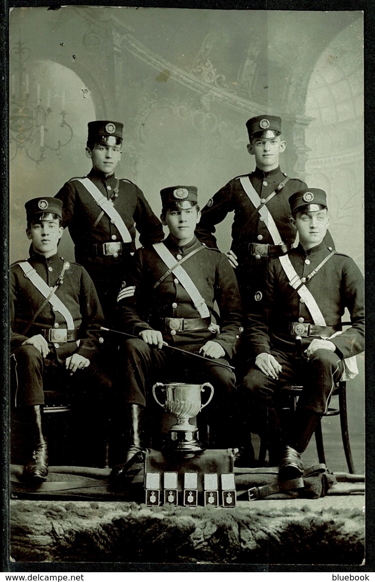 Ref 1250 - Super Early Real Photo Postcard - St John Ambulance - Medal Winners & Trophy - Red Cross