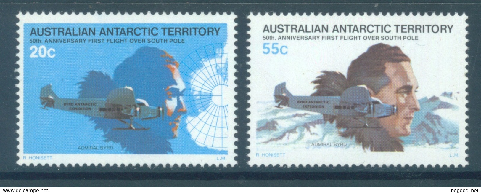 AAT - 1979 - MNH/***  - 50th ANNIVERSARY FIRST FLIGHT OVER SOUTH POLE  - Yv 35-36  - Lot 18755 - Unused Stamps