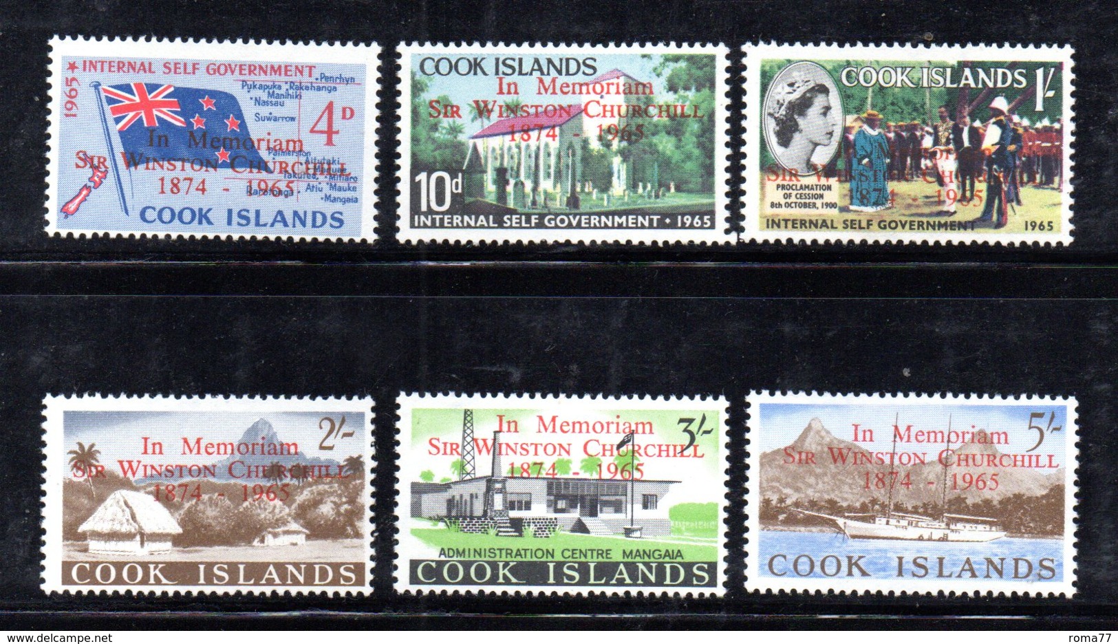 W1126 - COOK ISLANDS 1966 , Yvert 105/110  ***  MNH  CHURCHILL - Cook Islands