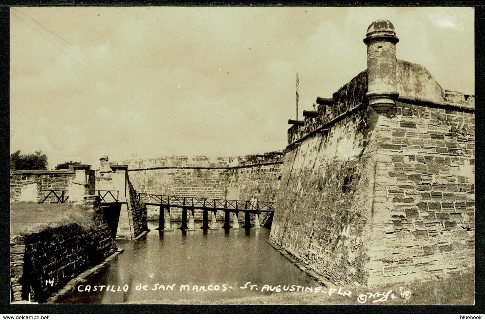 Ref 1251 - Early Real Photo Postcard - Castillo De San Marcos St. Augustine Florida USA - St Augustine