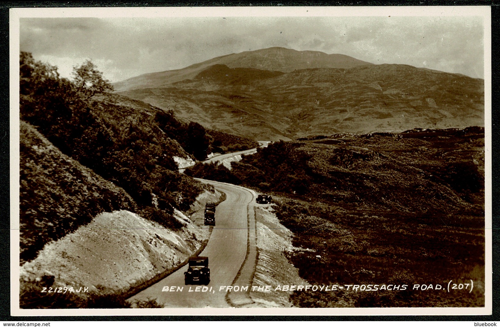 Ref 1251 - Real Photo Postcard - Ben Ledi From Aberfoyle Trossachs Road - Stirlingshire Scotland - Stirlingshire