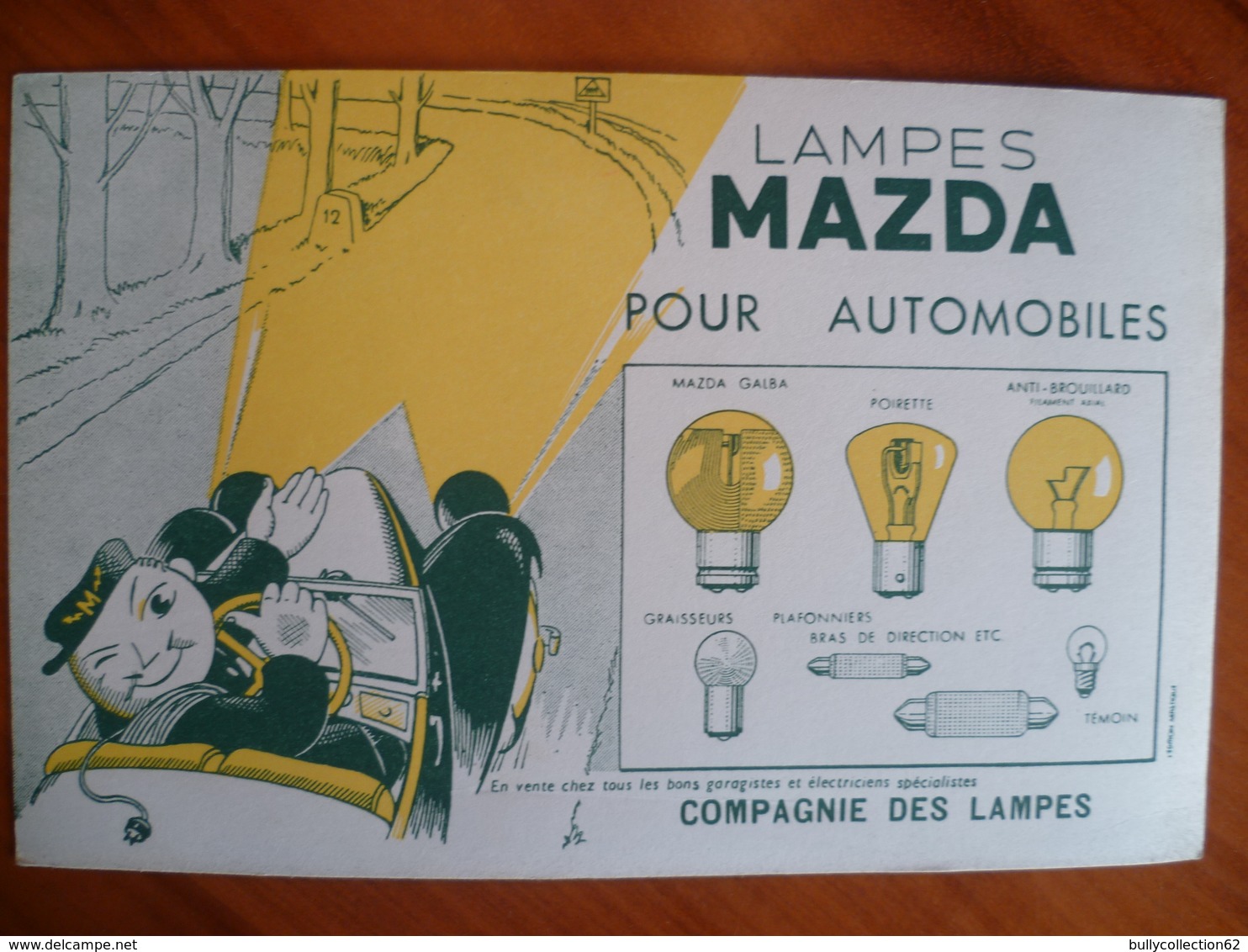 Buvard  LAMPES MAZDA Pour Automobiles - Other & Unclassified