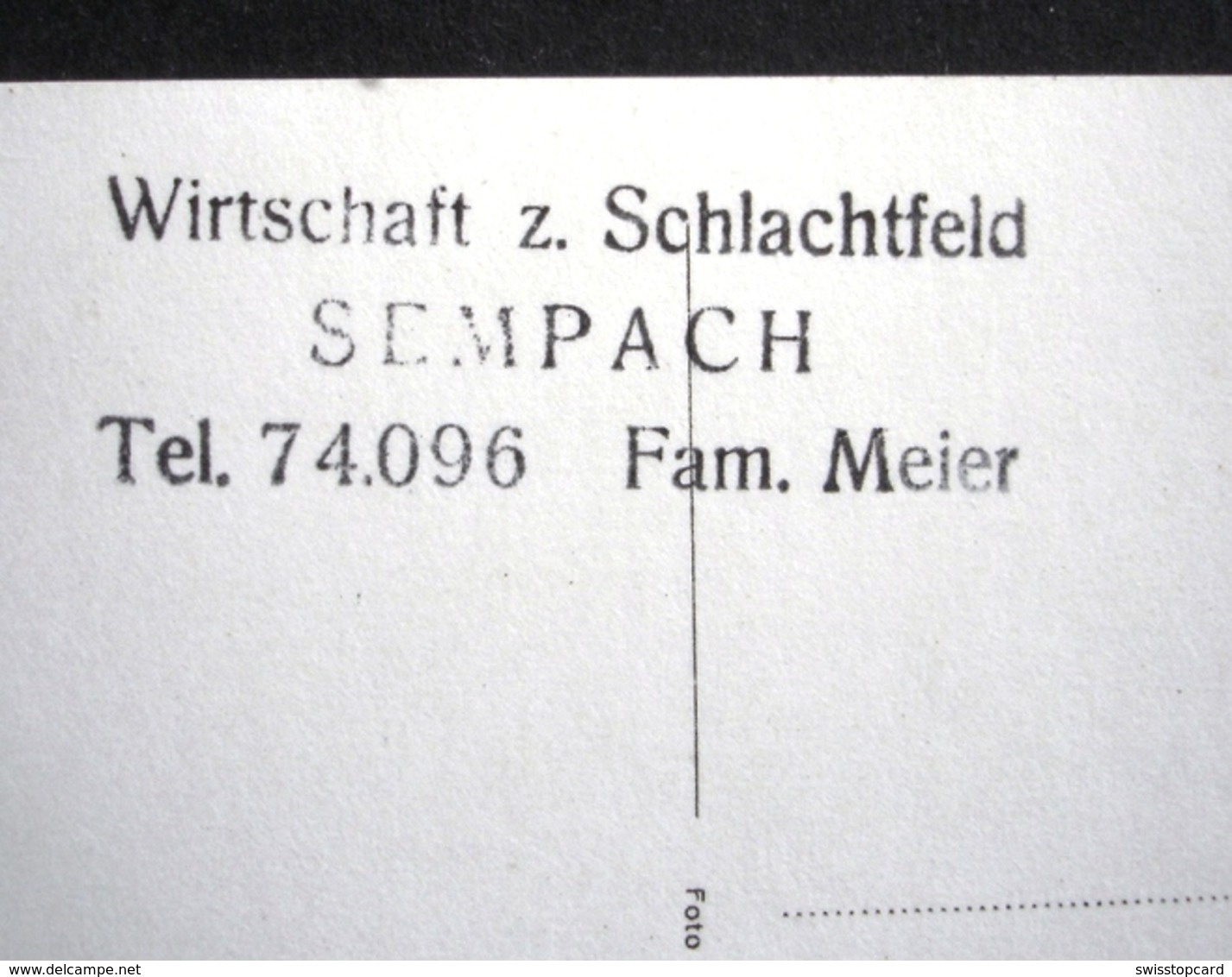 Schlacht Von SEMPACH Stempel Wirtschaft Z. Schlachtfeld Fam. Meier - Sempach