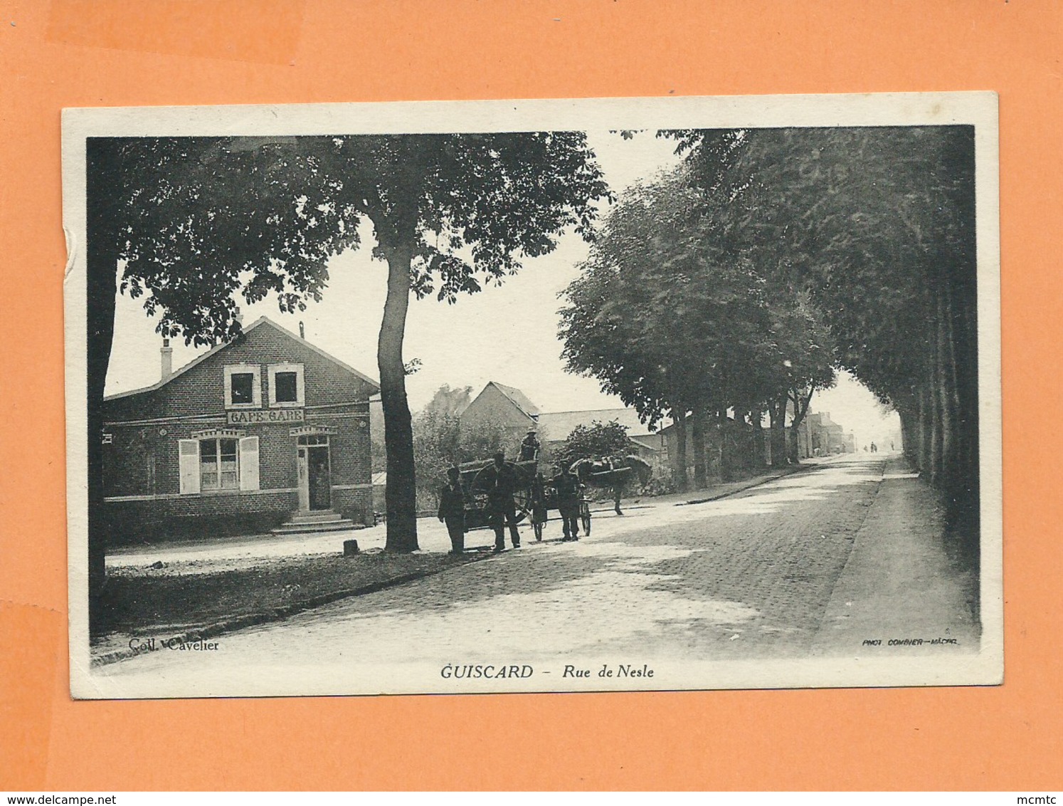 CPA  - Guiscard  -  Rue De Nesle  -  ( Café Gare ) - Guiscard