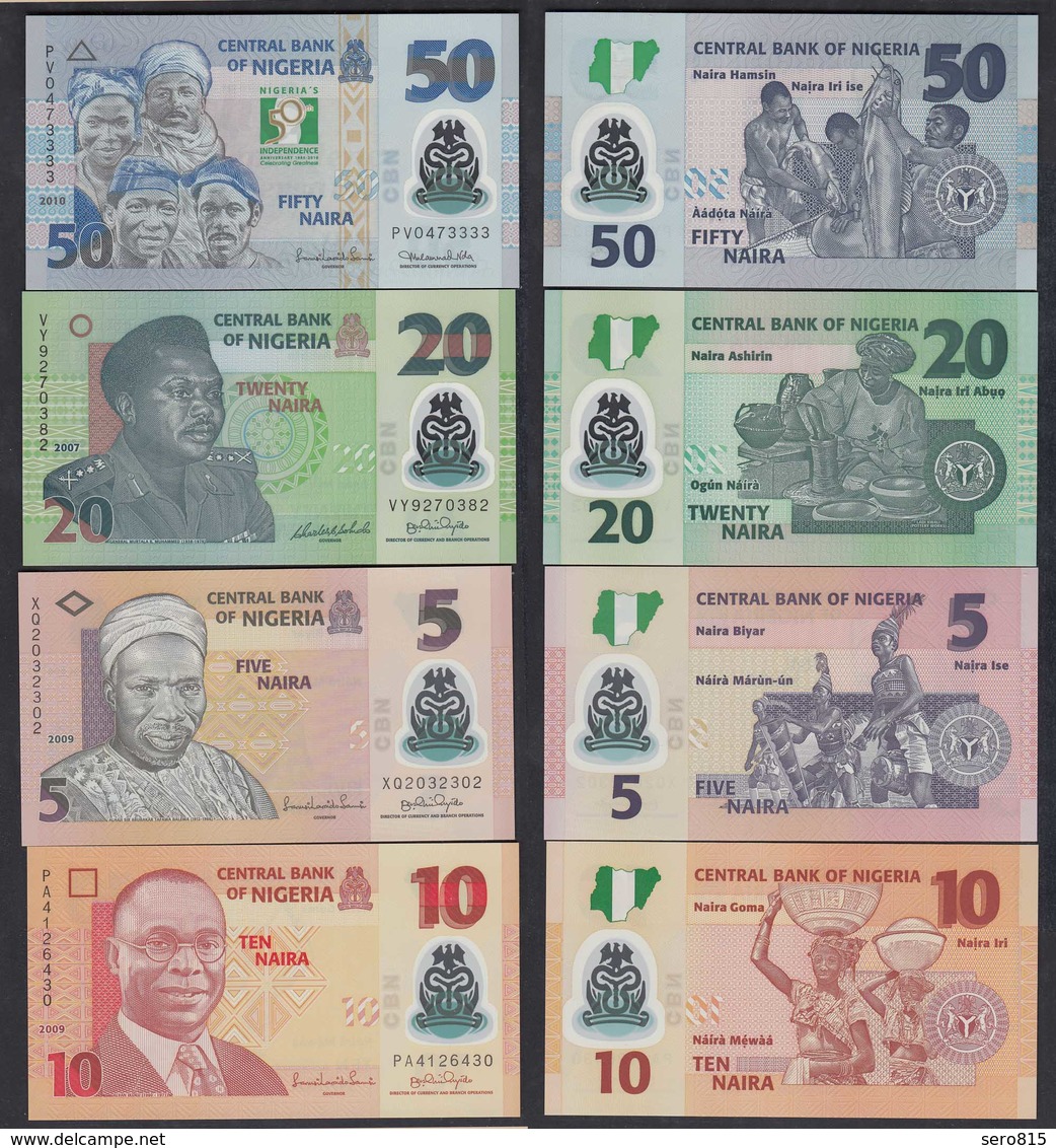 Nigeria 4 Stück Banknoten 2007-10 UNC    (23210 - Autres - Afrique